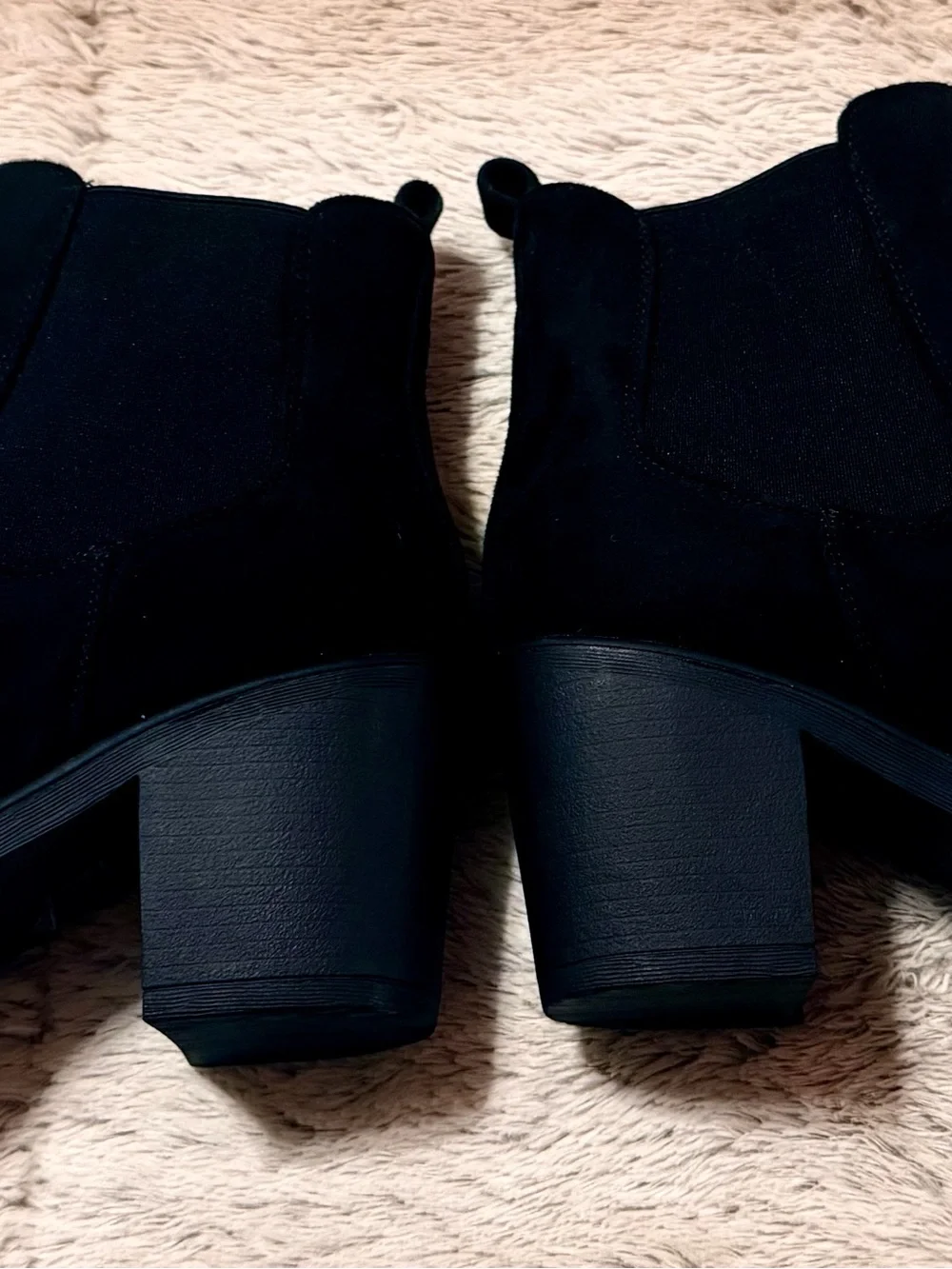 Dream Pairs Black Suede Block Heel Ankle Booties